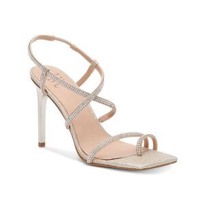 INC Womens Gold Mixed Media Arti Toe Stiletto Slip On Slingback Sandal 5.5 M